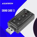 AzaTech Sound Card External USB Sound Card USB 2.0 Virtual 7.1 Channel Stereo 3.5mm Headphone Audio Adapter Microphone Sound Card. 