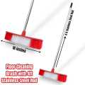 Heavy Duty Floor Cleaning Brush with Stainless Steel Long Handle 16 inches Wide 48 inches Long Handle Dust Dirt Sweeping for Indoor Outdoor. 