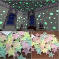 Fluorescent Night Glowing Stars Wall Sticker / 3D stars glow shine in the dark Luminous on Wall Glowing Stickers for Wall Decal Kids Room living room Home Decoration. 