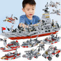 Building Blocks Aircraft Carrier Battleship Navy Robot Tank Aircraft Carrier Educational Toys for Kids. 