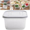 Small Fresh Food Storage Box Container Sealed with Lids Drainer for Onion Fruits Garlic. 