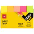 Deli - EA11402-Paper Index Tabs 50×12mm 5×100Sheets 5 Colors - Multicolor. 