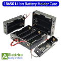 1/2/3/4 Cell 18650 Battery Holder with Wires – Pack of 4 | DIY Battery Pack Case by Electrica. 