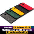 Huawei Y6 Prime 2018 Back Cover Multicolour Leather Case For Huawei Y6 Prime 2018. 