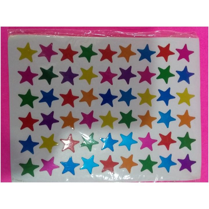 Stickers Star Multi color Pack of 20 Sheets