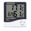 Indoor Room LCD Monitors Electronic Temperature Humidity Meter Digital Thermometer Hygrometer Weather Station Alarm Clock HTC-1. 