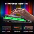 RGB Wired Gaming Keyboard, 8 Individual Multimedia Keys, Adjustable Backlight Wired Keyboard with Non-Fading Keycaps, 25 Keys Ànti-ghòsting, Splásh-Proof, Compatible with Windòws Mác Gaming. 