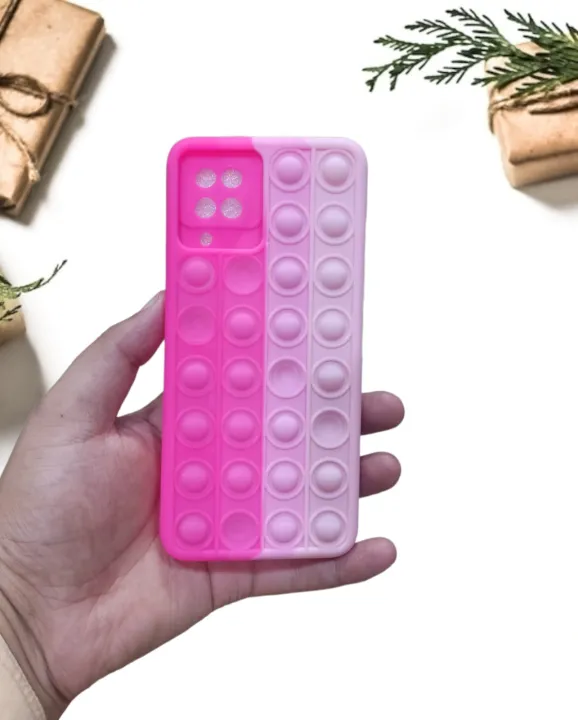 Samsung%20Galaxy%20A12%20Soft%20Rubber%20Push%20POP%20it%20Bubble%20Rainbow%20Case%20Hello%20kitty%20and%20Micky%20-%20Image%202