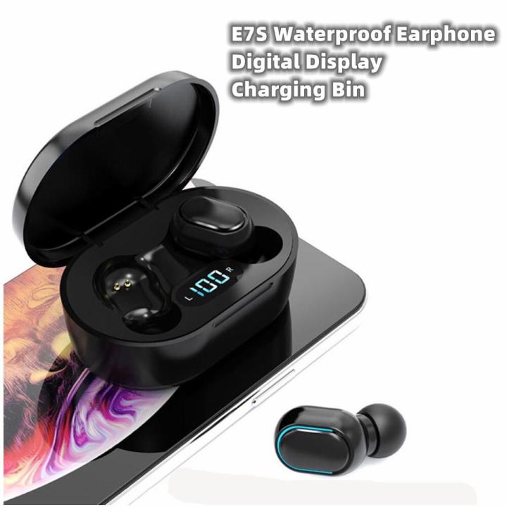 E7S True Wireless Earbuds Bluetooth Headphones Sports Earphones In-Ear Headsets with Microphone MIC Waterproof Charging Bin