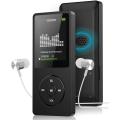 Mp3 Player with FM Radio and Voice Recorder, Ultra Slim Music Player with Video Play Text Reading and Build-in Speaker Support up to 128GB, Music Earphone Included (Black). 
