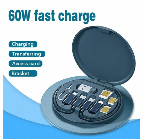 Mini Data Cable Set Storage Box 60w Quick Charge Multi Function Data ...