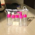 7pcs/set Portable Flight Travel Size Bottle Pack Liquid Containers Shampoo Cream Cosmetics Refilable Bottles. 
