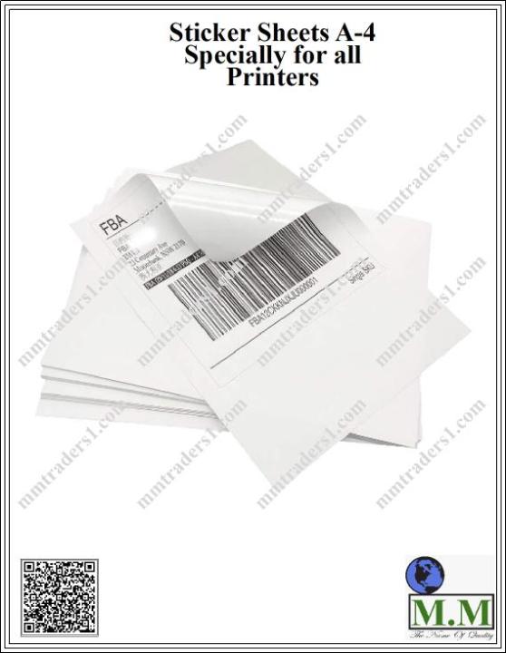 A4 Sticker Paper Sheet For Shipping Labels Printable (Pack of 100 Pcs)