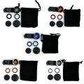 360 Degree Rotate Shark Tail Shape Clip Wide Angle Macro Fisheye Lens 3 in 1 Cell Phone Camera Lens Kit for Mobile Phones iphone-SHYJT001. 