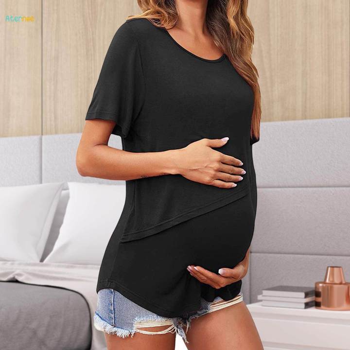 Women's Maternity Shirts Fashion Nursing Shirts for Daily Mom