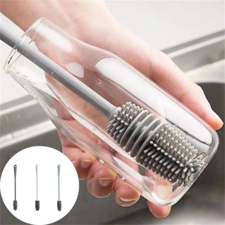 1Pcs Soft Rubber Cup Brush Kitchen Cleaning Tools Long Handle Drink Wineglass Bottle Glass Cup Washing kitchen cleaning tools