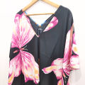 Printed Double V-Neck 52" Long Microfiber Kaftan & Nighty For Women - Free Size Fits Most [200V-7337]. 