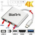 Type C Hub 3 in 1 ,  Type-C To OTG , HDMI And USB 3.0 - Adapter Connecter Converter Chargers Cable for all Macbook New Air Pro M1 M2, Mobile Phone , Tablet , Ipad. 