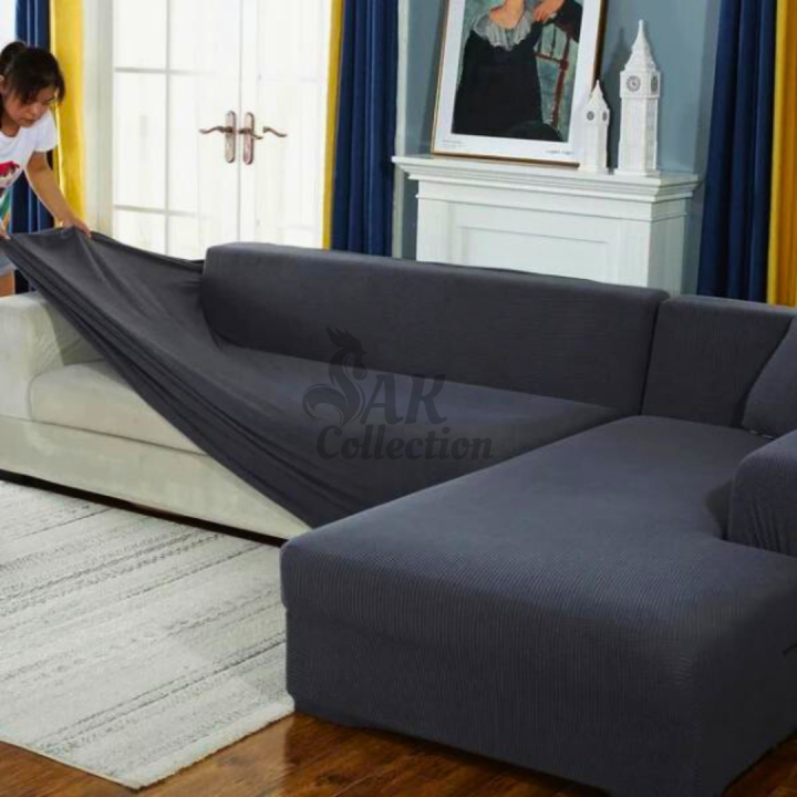 Stretchable L Shape Sofa Cover 4 5 6 7 8 Seater Cotton Jersey Covers