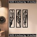 Wooden Wall Decorative 3 panels , home decor item modern leaf polygon style design wall art 14 by 4 inches each panel. 