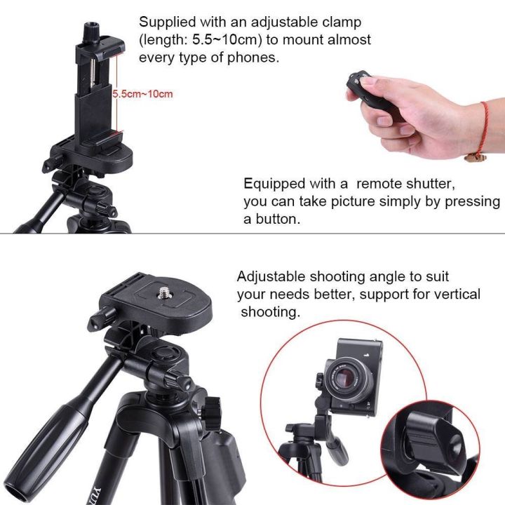 YUNTENG%20VCT%205208%20RM%20Aluminum%20Extendable%20Tripod%20with%203-Way%20Head%20and%20Bluetooth%20Remote%20for%20Camera%20and%20Mobile%20-%20Image%209