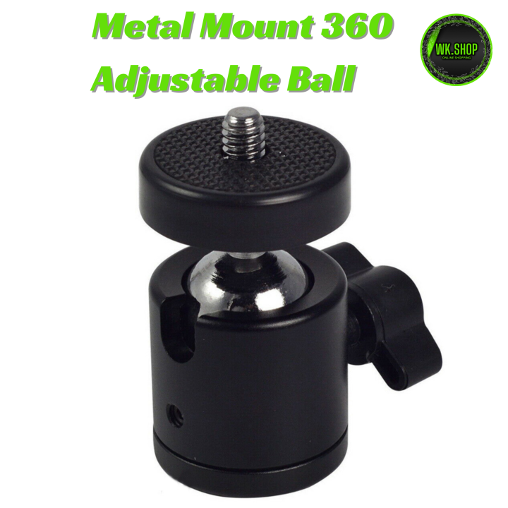 Mount with 360 Rotation for Tripod Stand and DSLR Universal Thread mounting Screw 1/4" 6MM- Tripod Stand NOT Included Mount 360 Adjustable