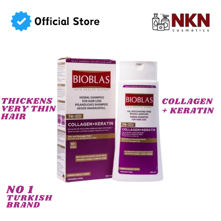 BIOBLAS (Collagen + Keratin) Shampoo 360ml - Herbal Shampoo for Hair Loss | BIOBLAS COLLAGEN+KERATIN SHAMPOO | Bioblas Shampoo COLLAGEN KERATIN | BIOBLAS Shampoo Price in Pakistan