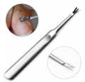 Cuticle Pusher Trimmer,V-shaped Fork Nail Cleaner,Professional Grade Stainless Steel Cuticle Remover Cutter Peeler Scraper,Durable Manicure Pedicure Nail Art Tool for Fingernails and Toenails. 