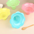 4Pcs 450ML Colorful Shaved Ice Cups Flower Shaped Snow Cone Cups Leak Proof Plastic Slush Snack Ice Cream Bowls. 