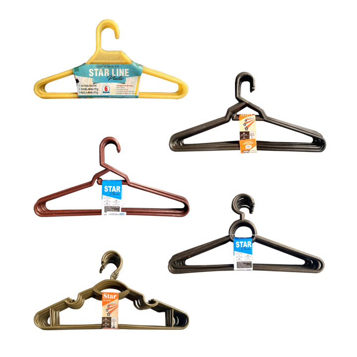 Cloth Hangers - Plastic Hanger, Large Hanger for clothes, Pack of 3 6 9 & 12 Plastic hangers, Cloth Hanger for Hanging, Hangers for Clothes, Non-Slip Suit Clothes Hangers