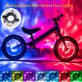 LED Rechargeable Bike Wheel Hub Lights Waterproof USB RGB Colorful Bicycle Spoke. 