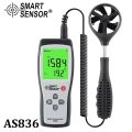Professional Anemometer Portable Air Flow Meter Anemometer 45m/s Relative Air Temperature Tester Air Wind Velocity Wind Thermometer Smart Sensor AS836. 