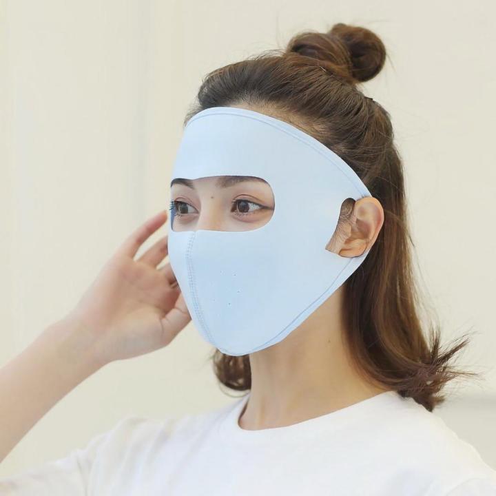 Sun Protection Mask Ice Silk Cotton Breathable Comfortable Light Weight 360 Degree Full Face