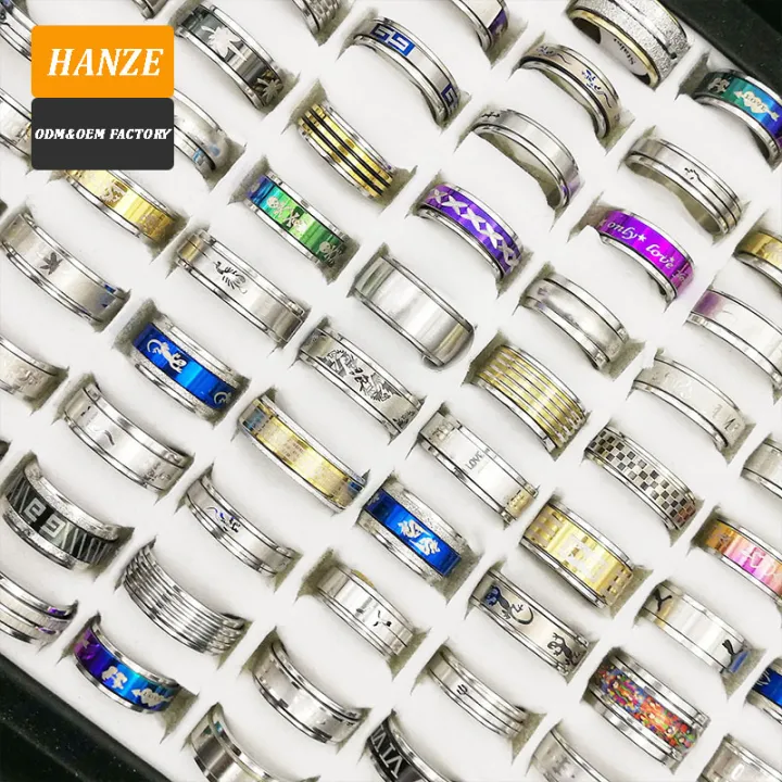 Normal Rings Daraz Wholesale Stainless Steel 18K Gold Plated Women Simple and Bold ...