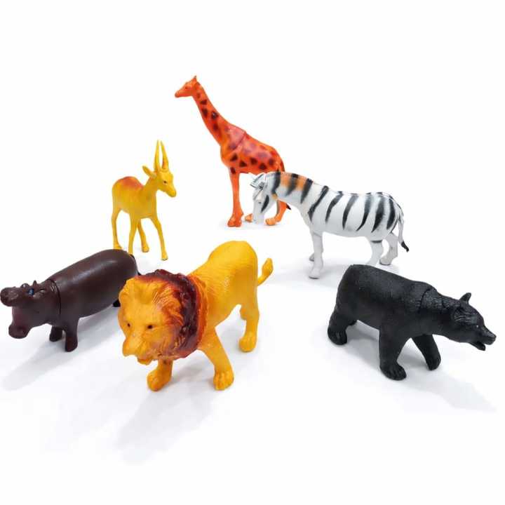 6pc Wild Animals Toys For Kids 3 inches Animal May vary | Daraz.pk