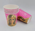 BARBIE DOLL THEME PAPER CUPS ( PACK OF 10 PAPER CUPS ). 