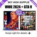WWE 2K24 + GTA - GAME FOR PC (GOOGLE DRIVE/ MEDIAFIRE) - QR CODE + FREE GIFT. 