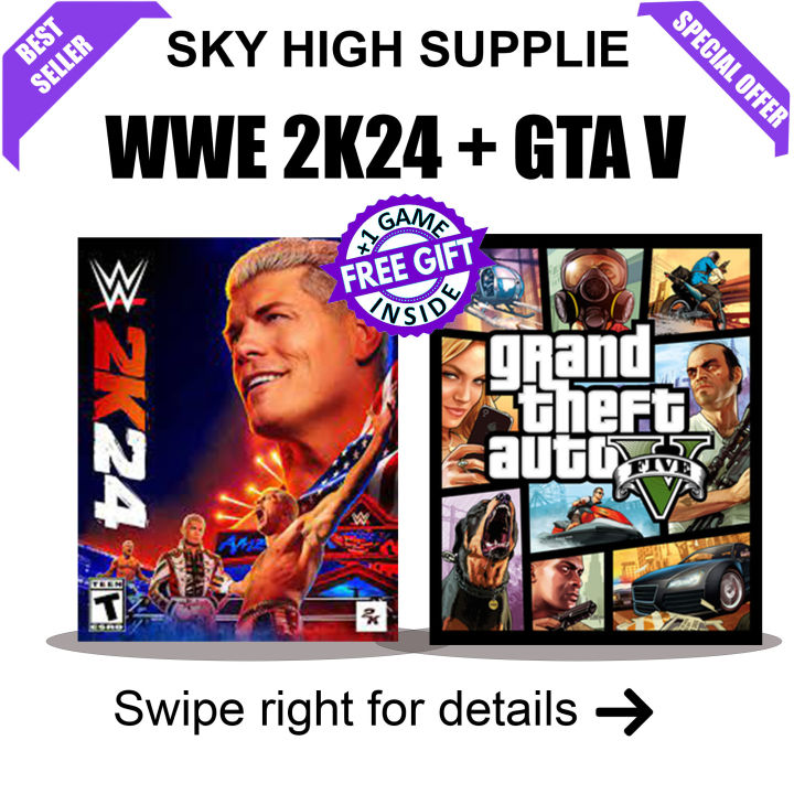 WWE 2K24 + GTA - GAME FOR PC (GOOGLE DRIVE/ MEDIAFIRE) - QR CODE + FREE GIFT