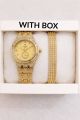 2Pcs Set Girls Watch with Bracelet Stylish – Watch for Girls with Box Packing | Watch for Girls Buy 1 Get 1 Free | New Trendy Watch Design 2025 | Affordable Watch for Girls with Bracelet & Gift Box. 