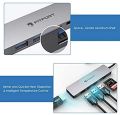 FITFORT (UCN3281) TYPE C Hub PRO 6-in-1 Multi-Port Adapter, Portable Space Aluminium Dongle with 4K HDMI Output, 3 x USB 3.0 Ports, SD/Micro SD Card Reader Compatible for MacBook Pro, XPS & More Type C Devices. 