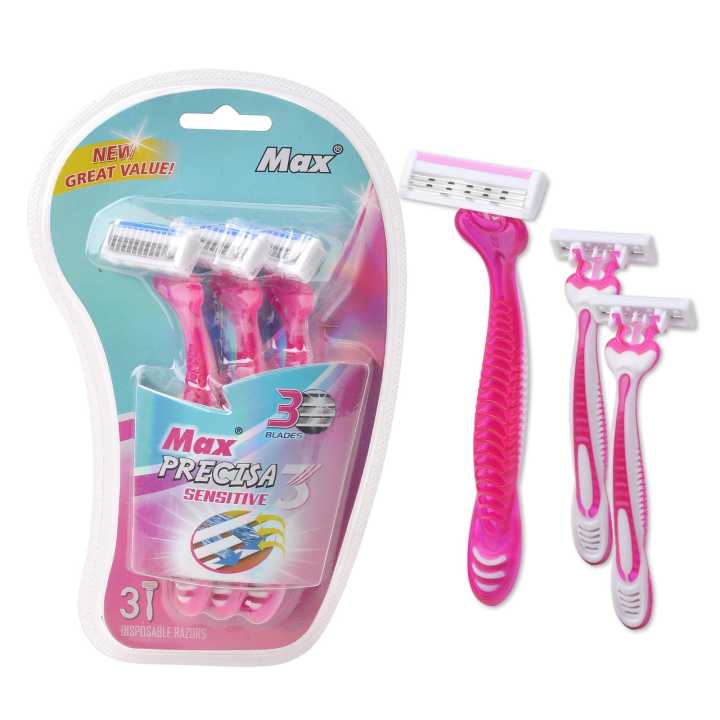 Pack of 3 Max Sofit Shave Body Disposable Safety Razor Triple Blade For Women