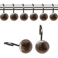 Set of 12 Antique Shower Curtain Hooks Curtain Rings for Bathroom Shower Rods Hooks. 