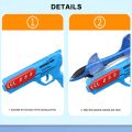 Airplane Launcher Toy with Foam Glider Planes - Fun Flying Airplane Toy for Kids, Boys & Girls - Perfect Birthday Gift. 