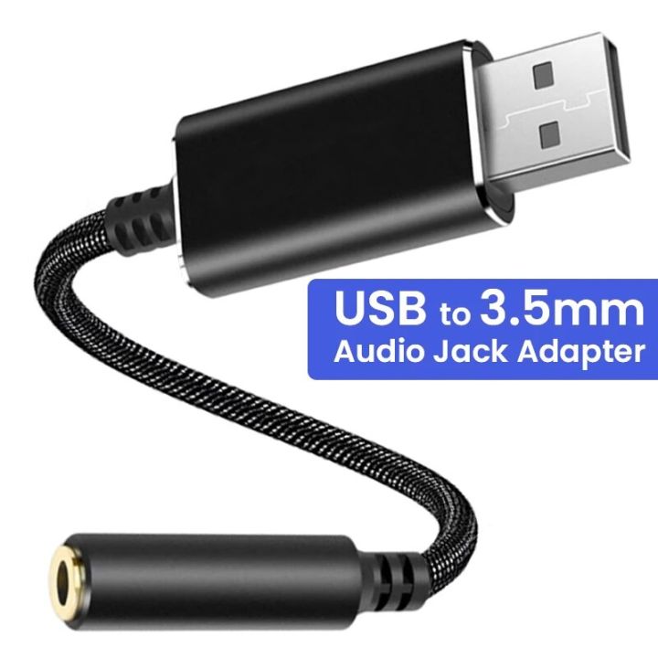 USB to 3.5mm Jack Audio Adapt USB to Aux Cable External Stereo Sound Card Support USB to TRRS 4-Pole Aux Port