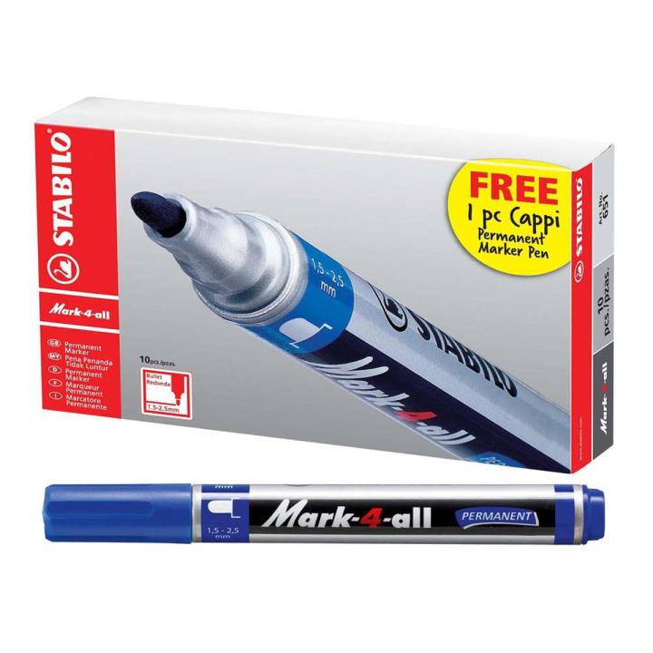 Pack of 10 Imported Permanent Blue Marker/ Blue Chart Marker