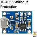 TP 4056 Charging Module | 1A 18650 Lithium battery Charger Module Micro USB | TP4056 Type C IC Module Without Battery Protection - 3.7V. 