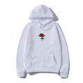 Harajuku Hoodie Sweatshirt Men Fashion Streetwear Rose flower Print Hoodies Tops Pullover mens hoody Hooded Sweatshirt clothes. 