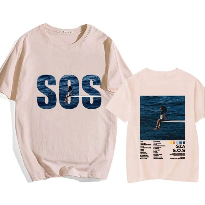 SZA SOS Heavy Mental Anime T-shirts Funko Pop Manga/comic Tshirt 100% Cotton Men/women Tee-shirt Printed Hip Hop Cartoon T-shirt