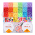 Clay & Glass Beads Jewelry Making Kit with Tools Creative DIY Bracelet & Ring Set for Kids. 