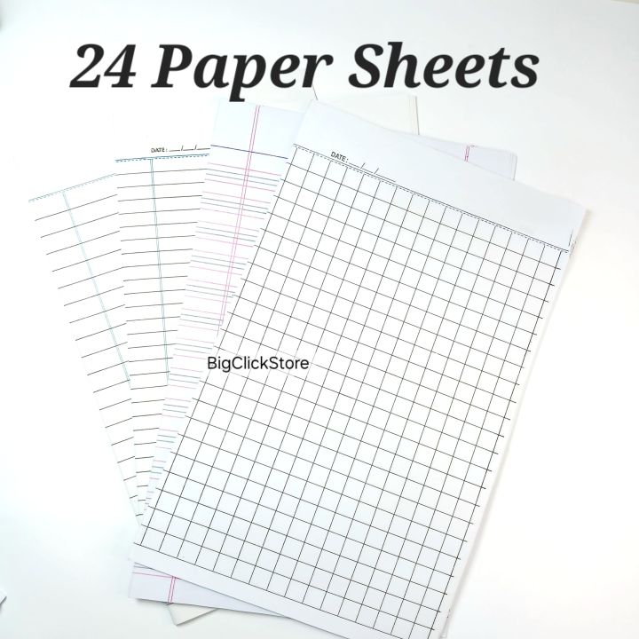 Writing Paper Sheets Pack of 24 (Dasta) | 8.25 x 13 Inches Neat & High-Quality Lined Paper for Urdu, English & Maths | Perfect for Assignments, Notes, Presentations, and Rough Work | Smooth & Durable Writing Sheets for Students, Professionals & Office